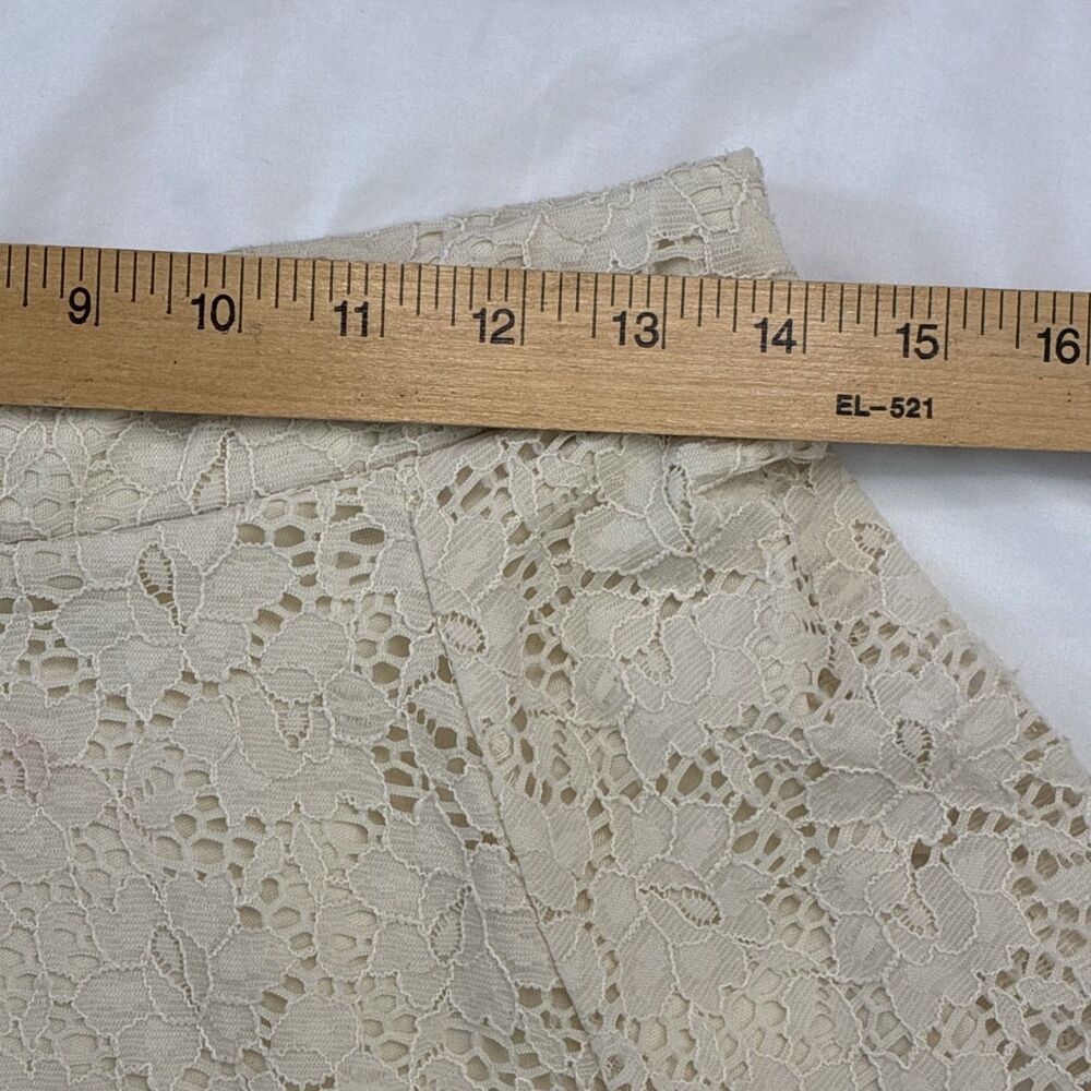 Y2K Bongo Ivory Lace Mini Skirt Large Fairy Cottage Coquette Romantic Whimsigoth - Picture 4 of 10